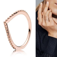 925 sterling silver pan ring rose gold wishing bone ring for women wedding party gift fashion jewelry