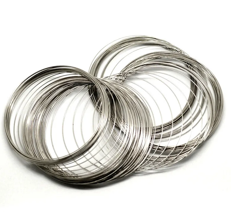 DoreenBeads детали браслетов из стальной проволоки круглые Серебристые диаметр 8-8 5 см