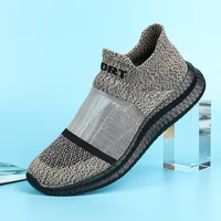 slip on sneakers men lightweight running shoes breathable knitted sock shoes white jogging walking sport unisex casual shoes