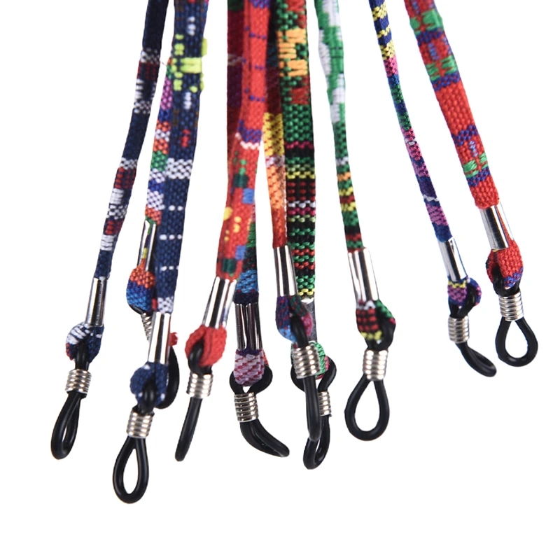 

5Pcs Colorful Cotton Blend Sunglasses Strap Eyeglass Chain Reading Glasses Chain String Holder Neck Cord Eyewear Glass Necklace