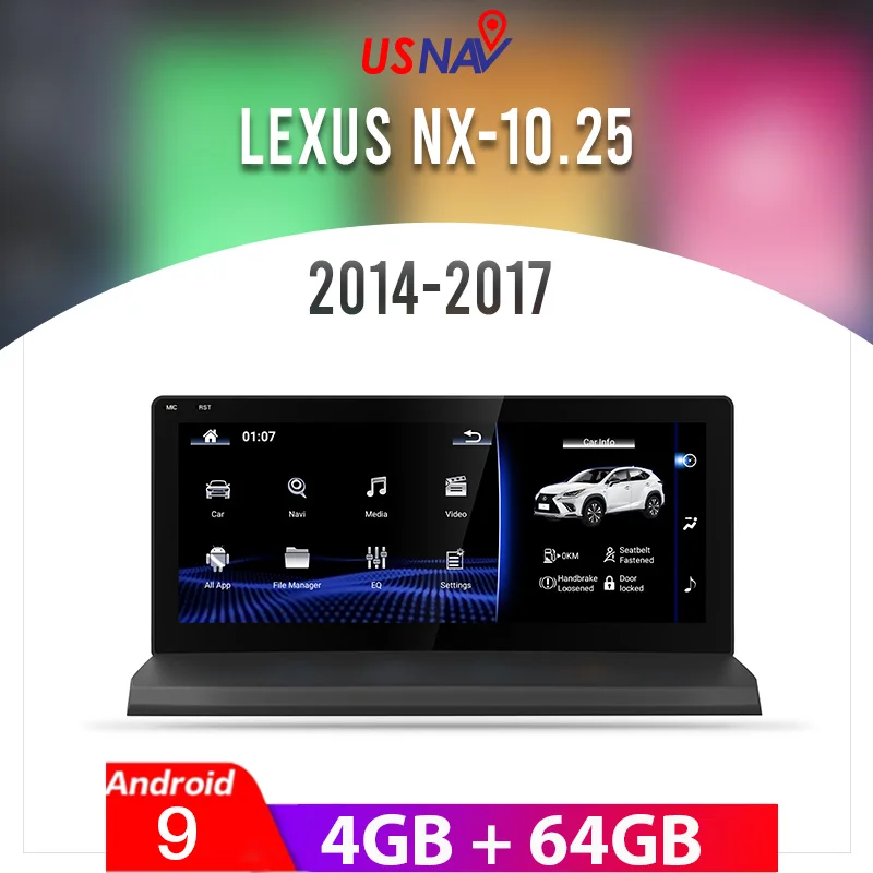 

USNAV Android 10.25 Car Radio for Lexus NX 200 300 2014- GPS DVD Player Touch Screen Multimedia Navigation Stereo Audio IPS BT
