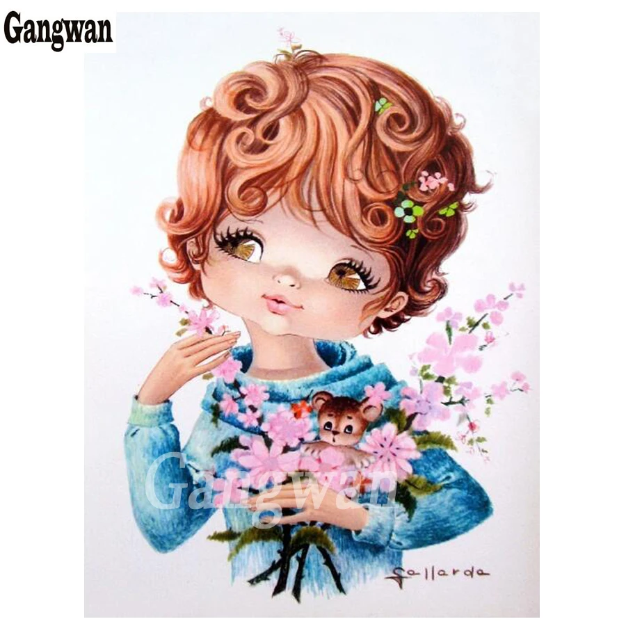 2019 алмазная живопись цветок мультфильм планшетофон распродажа Алмазная вышивка