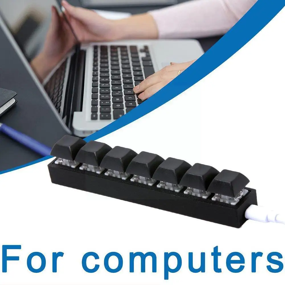 

Mechanical Keyboard Rgb Backlight 7 Keys Self Setting Keyboard Programing Software Body With Axis Keypad Custom Keycap Game P5t9