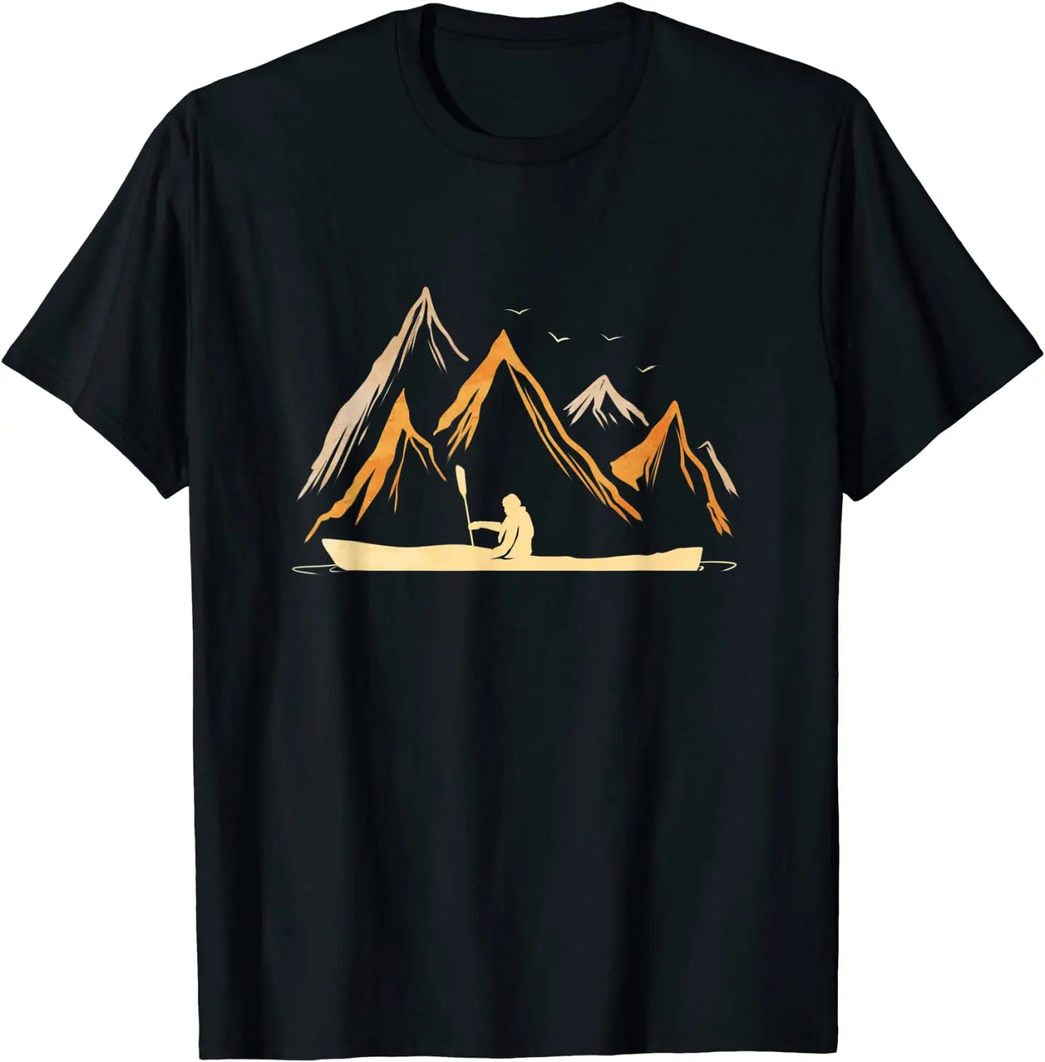 

2021 Summer Men's T-shirt Mountain Boating Personalized Pattern Printing Simple Casual High-quality Cotton Men's Clothing