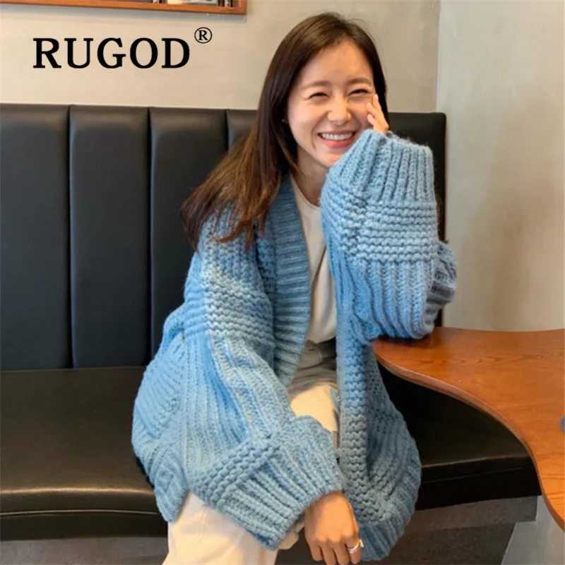 Женский кардиган с открытыми плечами RUGOD осенне-зимний Кардиган большого размера