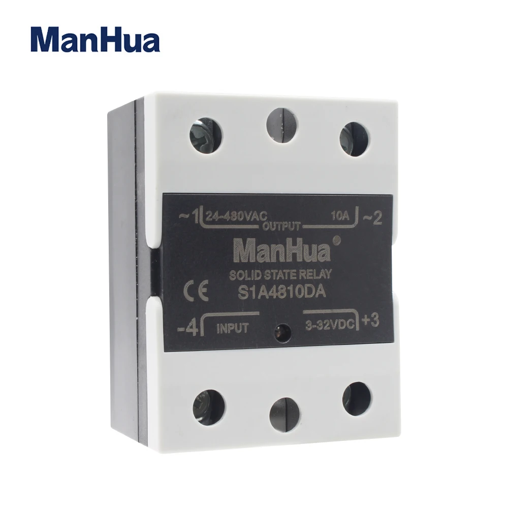 ManHua SSR DC-AC 10DA/25DA/40DA/60DA Однофазное твердотельное реле вход 3-32VDC выход 24-480VAC |