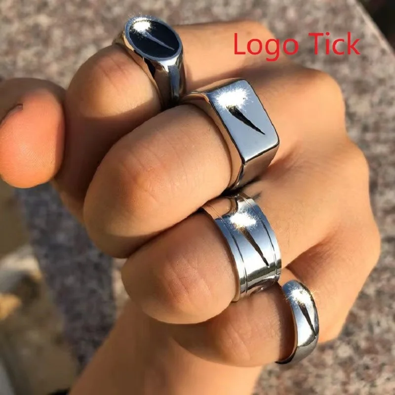 Новое кольцо в стиле хип хоп с логотипом крючка из меди и титановой стали