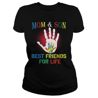 autism mom son best friends for life womens t shirt