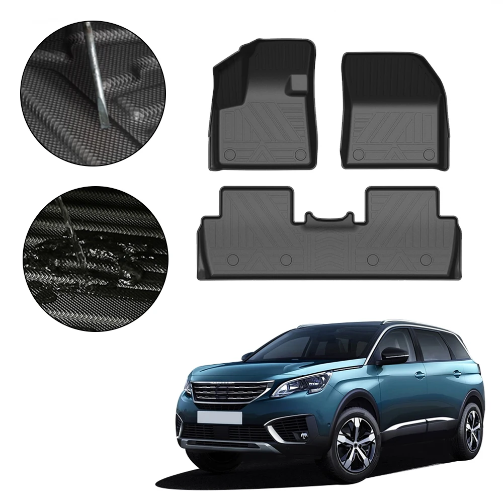 

Fully Surrounded Special Auto Floor Liner For Peugeot 5008 2017-2020 5Seat Car Waterproof Non-Slip Foot Pad TPE Accessories