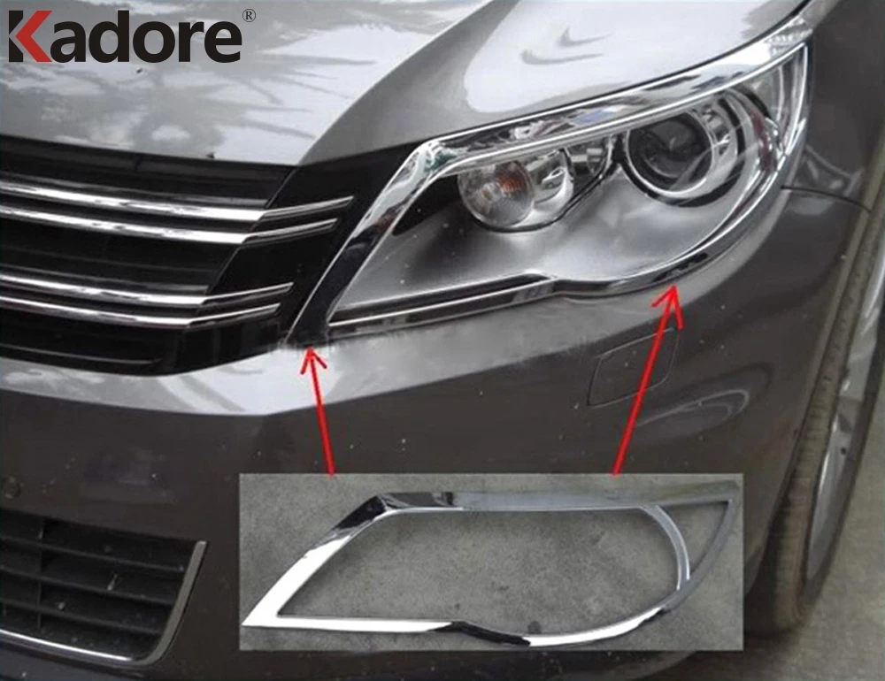 Для Volkswagen Tiguan 2009 2010 2011 2012 ABS хромированный передний светильник крышка лампы