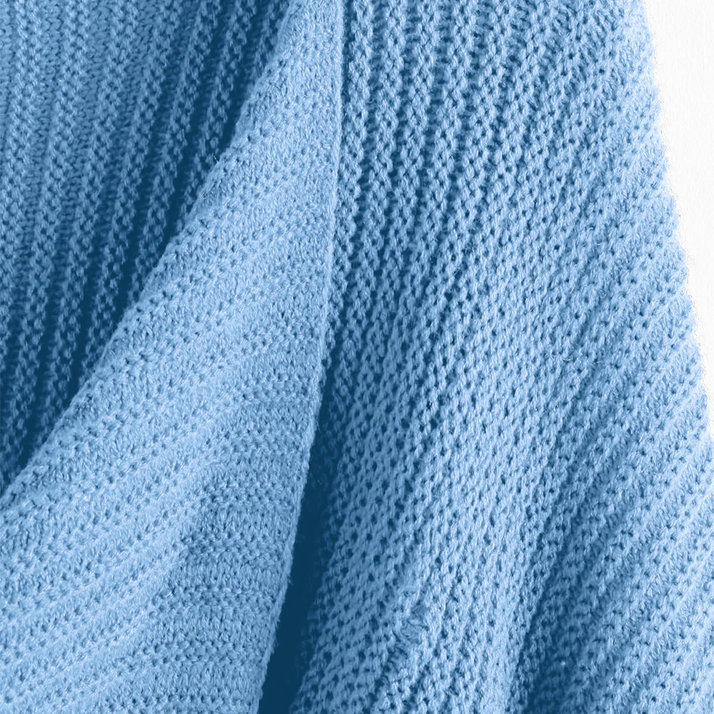 Женский Асимметричный укороченный свитер ZAFUL Однотонный с v-образным вырезом