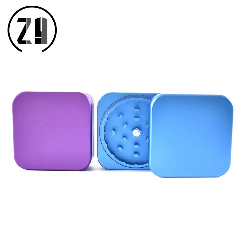 

55 мм 2-слойный квадратный металлический чехол для курения табак, аксессуары трава премиум высокого качества