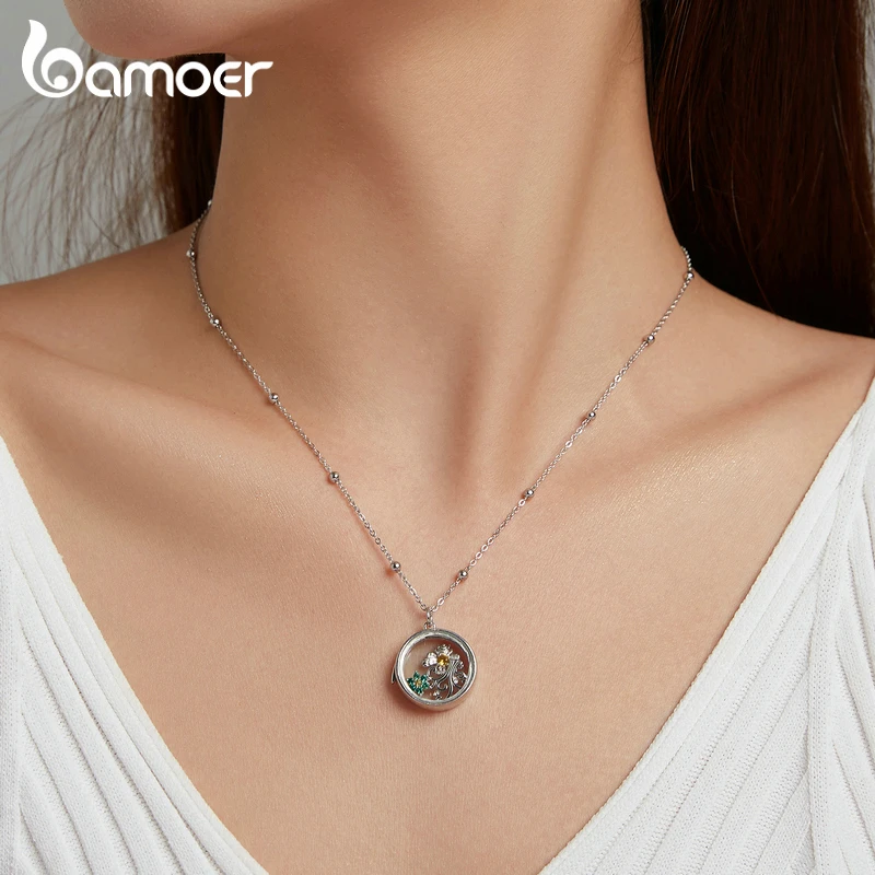 Bamoer серебро 925 пробы цвета цирконы цветок маргаритки Очаровательная пчела