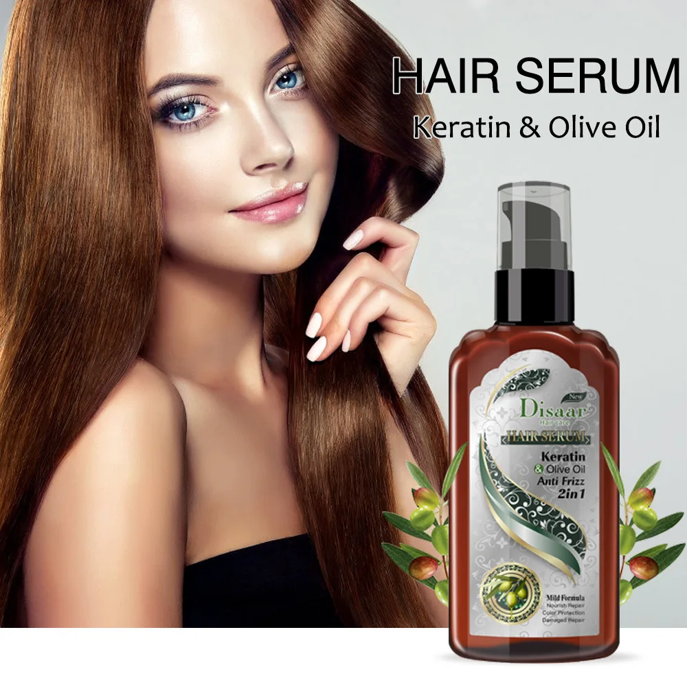 

120ml disaar Keratin hair oil olive hair essence moisturizes frizz split ends vertical softening essential oil for hair care