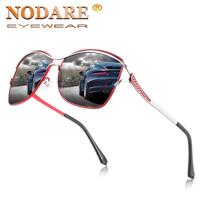 

NODARE 2020 Новые поляризованные солнцезащитные очки Для женщин Овальный металлический каркас мужские солнцезащитные очки для вождения, рыбной...