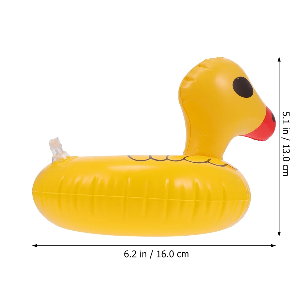 

1 Set 12Pcs Cartoon Duck Shape Cup Coasters Inflatable Cup Pads (Yellow)