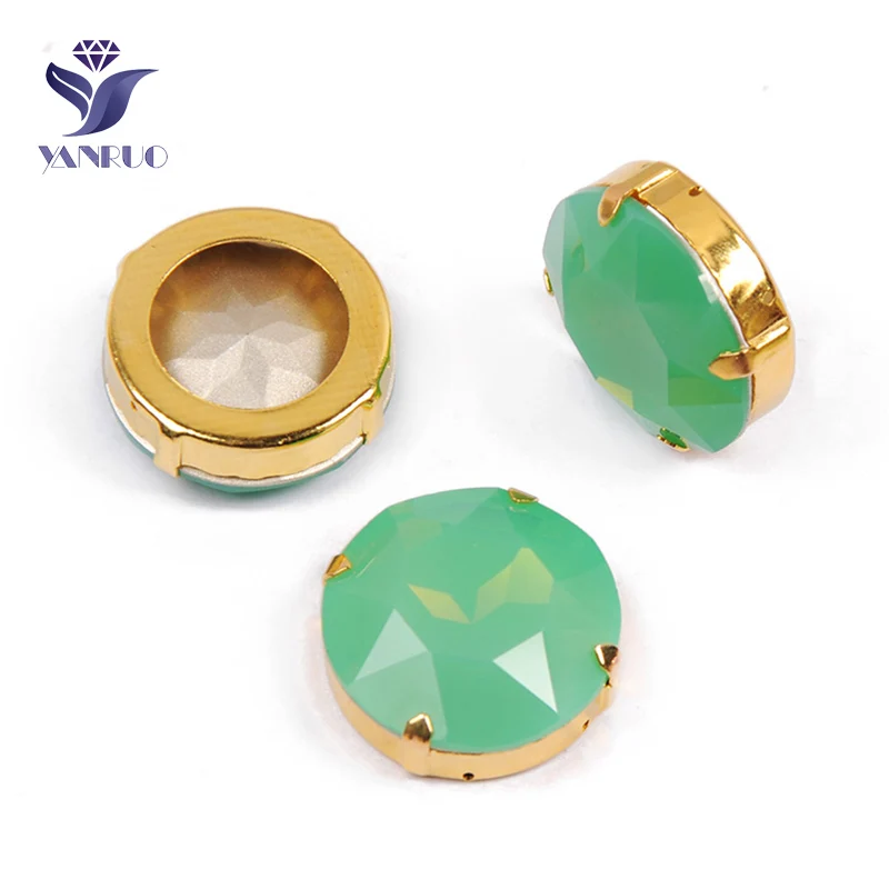 Pacific Opal Yanruo 1201 круглая нашивная СТРАЗА стеклянные поделки камни и кристаллы Точка назад большие стразы для украшения - Цвет: Pacific Opal