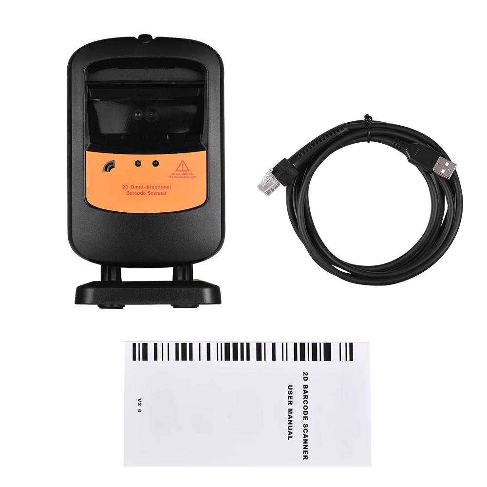 Сканер штрих кода Aibecy 1D/ 2D беспроводной всенаправленный считыватель кодов USB с