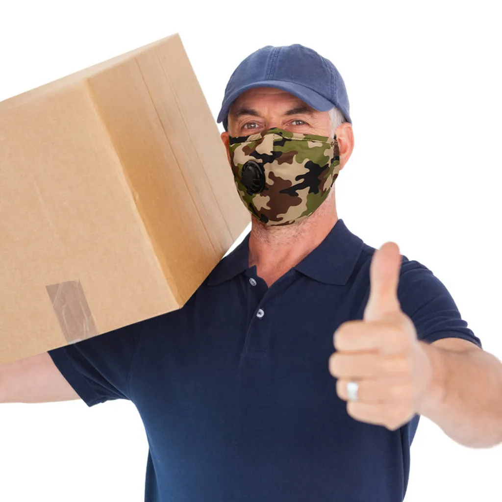 1 шт. уличная дышащая маска для лица PM2.5 с принтом взрослых моющаяся Регулируемая