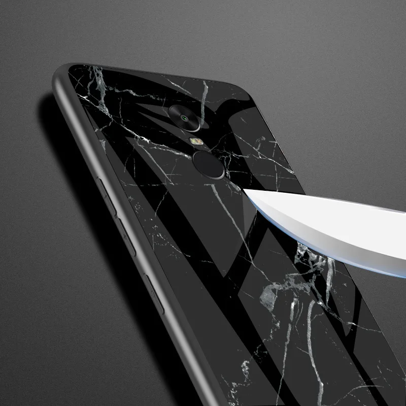 Чехол для телефона xiaomi redmi 5 задняя крышка градиентный мрамор закаленное стекло