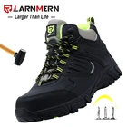 Рабочие туфли LARNMERM Мужская безопасная обувь, удобные, легкие, дышащие, Нескользящие, со стальным носком