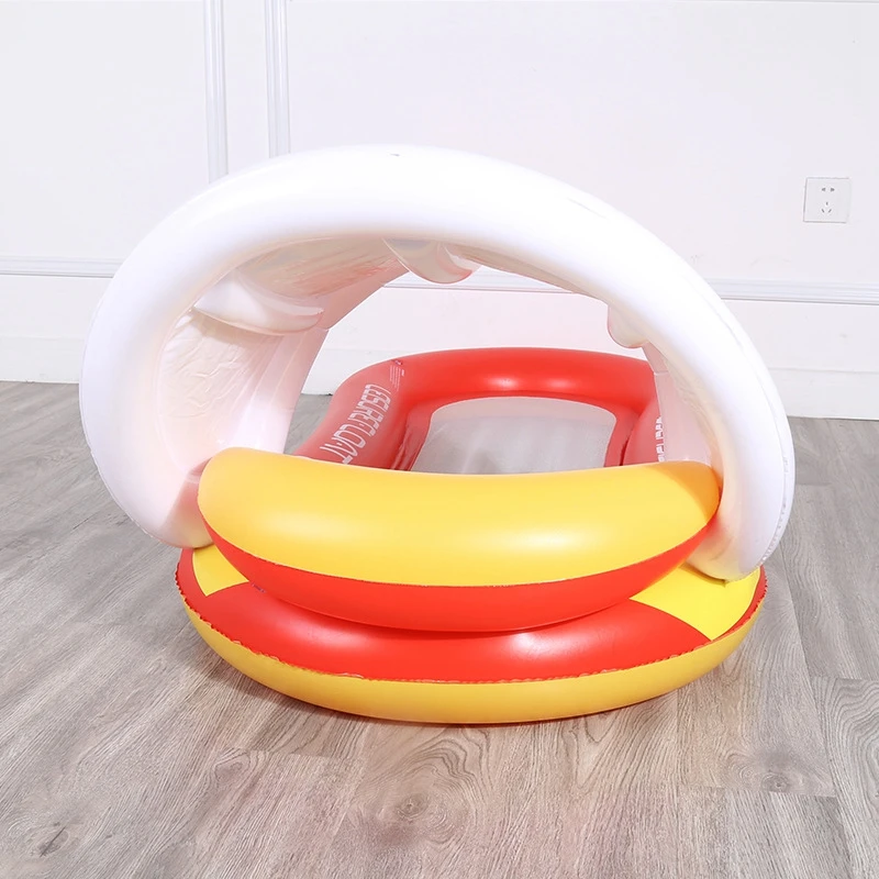 Inflatable Mattress With Detachable Sunshade Swimming Pool Float Chair Lounge Party Adult Summer Beach Ring | Спорт и развлечения