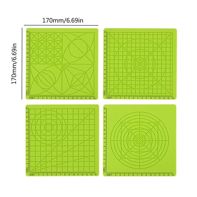4 шт 3D печать Ручка Силиконовый дизайнерский коврик базовый шаблон многообразные