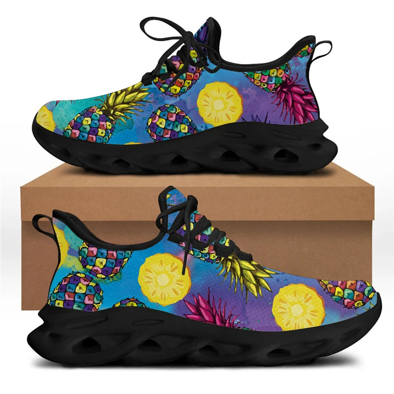 

WHEREISART Tropical Fruits Pattern Women's Casual Vulcanized Shoes Breathable Sport Footwear 2021 Fashion New Sneaker mujer