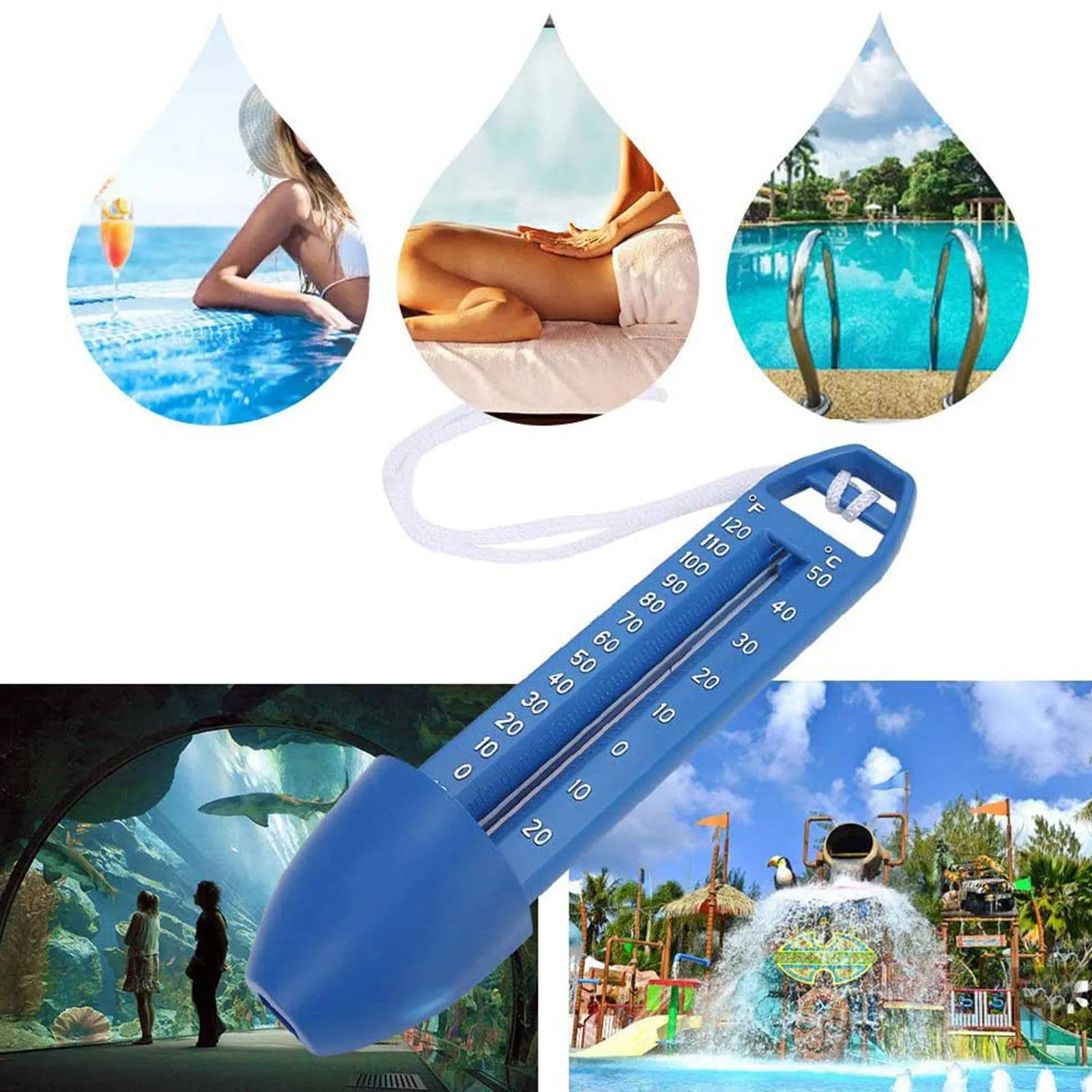 

10ml Swimming Pool Thermometer Easy To Read Two Forms Of Reading Strong And Sturdy Swimming Pool Floating Water Thermometer