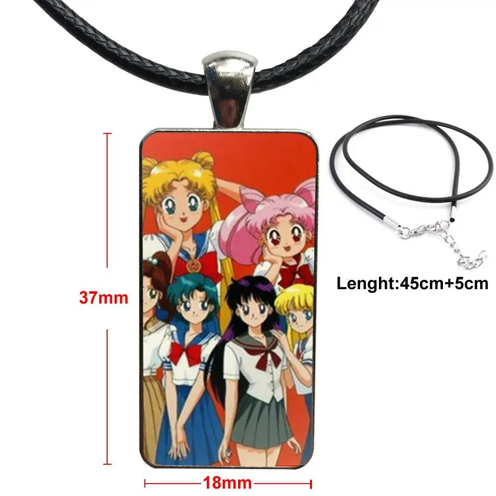 For Schoolgirl Maxi Necklace Fashion Long Chain With Rectangle Jewelry Cute Sailor Moon Girls Flexibles | Украшения и аксессуары