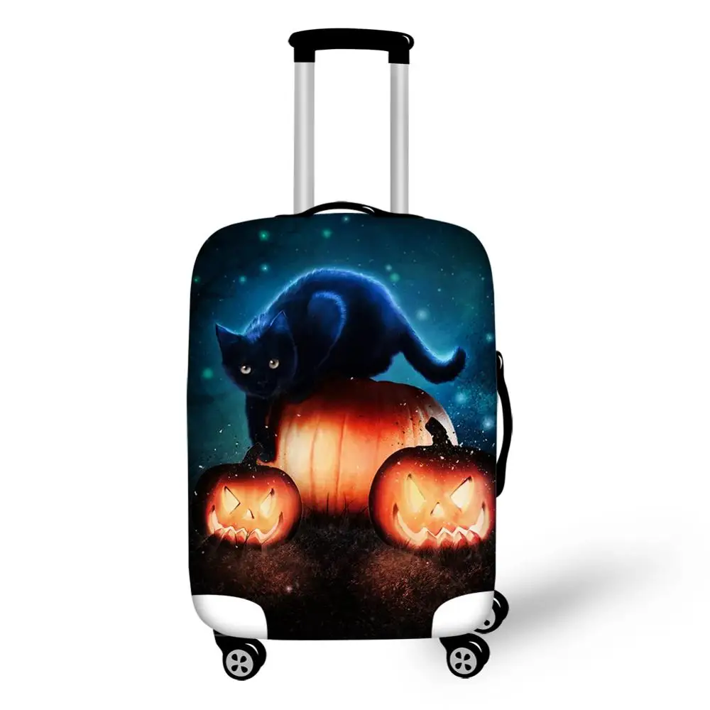 HaoYun Protective Suitcase Cover Black Cats Print Elastic Dustp-roof Luggage Cover Fantasy Animal Water-proof Travel Accessories
