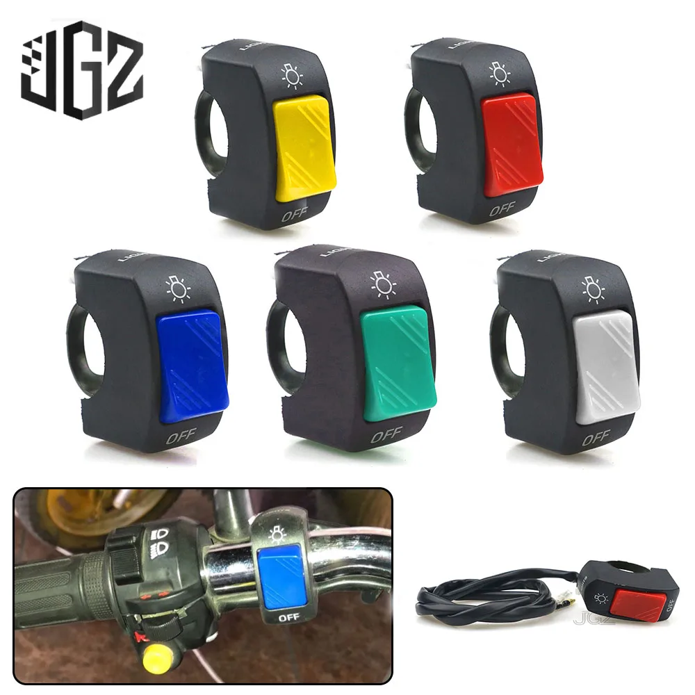 

22mm Motorcycle On-Off Switch Push Button Handlebar Switches 12V ATV Electronic Bike Scooter Motorbike Bullet Connector Parts