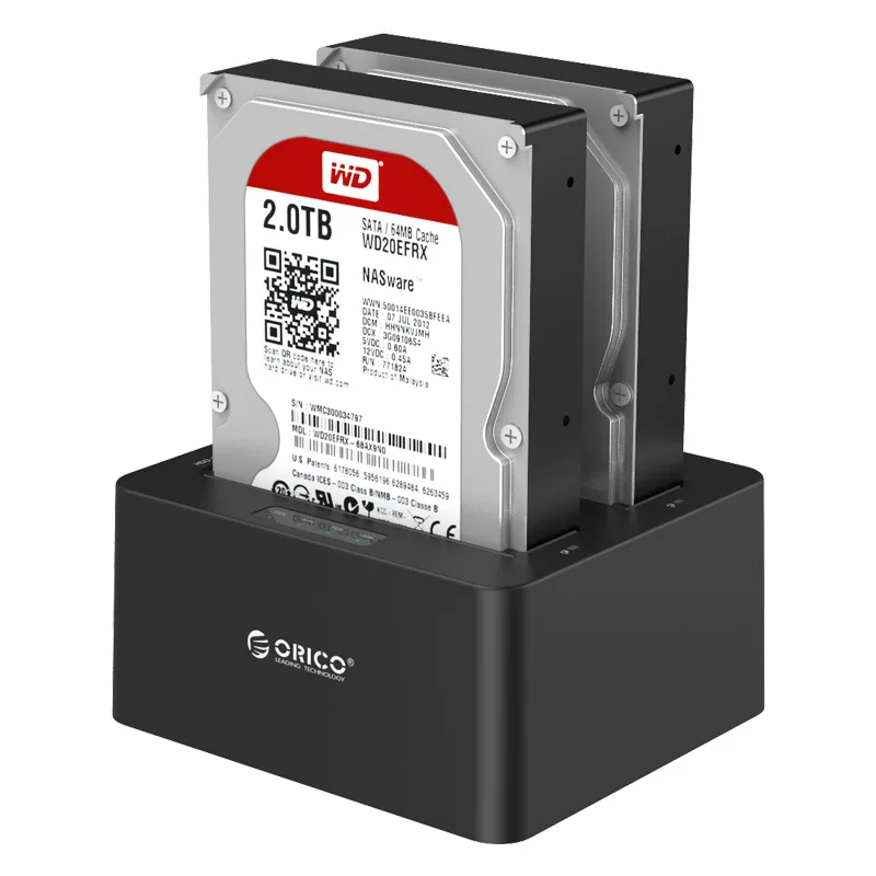 Док-станция ORICO 2,5 3,5 Dual Bay USB 3,0 на SATA HDD SSD чехол для жесткого диска инструмент Бесплатный Дубликатор 24 ТБ для Windows Mac OSX9.1