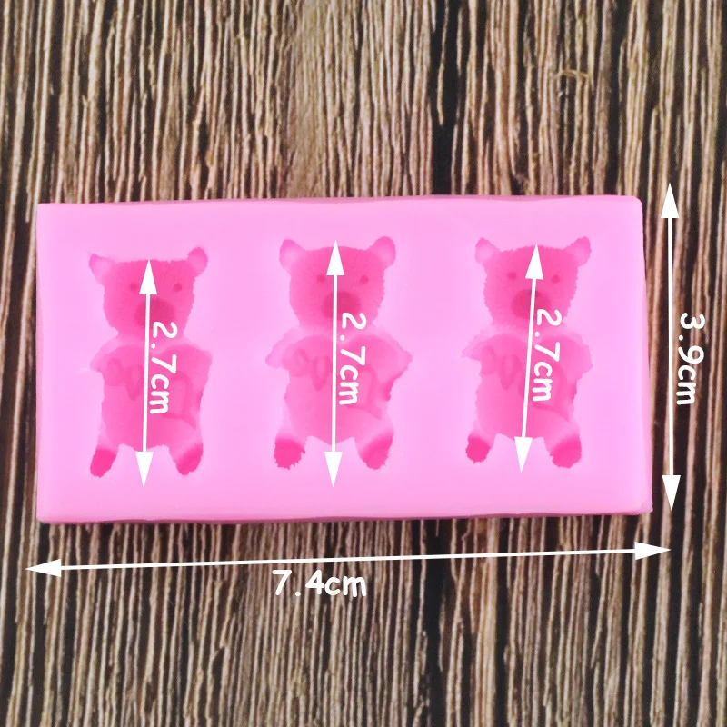 Силиконовые формы с медведем для украшения торта на день рождения помадки форма