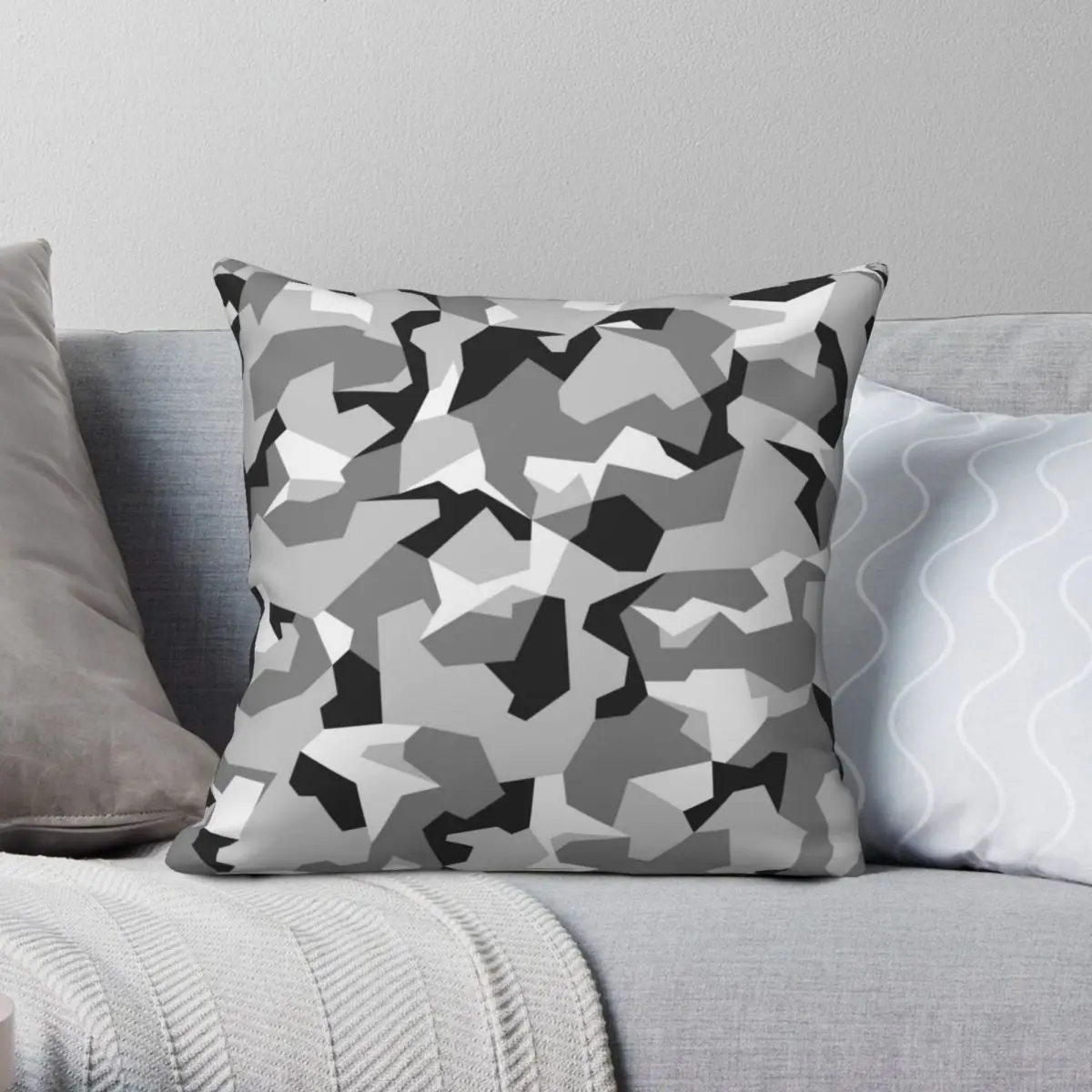 

Splinter Camouflage Square Pillowcase Polyester Linen Velvet Creative Zip Decor Throw Pillow Case Bed Cushion Cover 18"