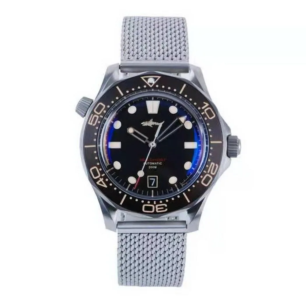 Мужские автоматические наручные часы с хронографом водонепроницаемые до 200 м