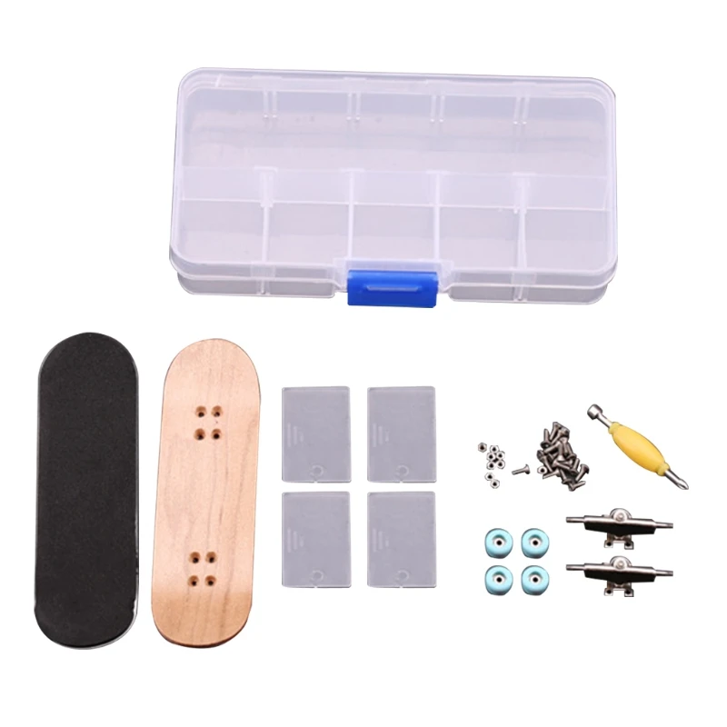 

DIY Maple Finger Skateboard Professional Bearing Wheel PU Anti-skid Pad Novelty Desktop Children's Toy