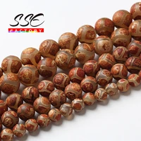 football tibetan stone beads natural brown dzi agates for jewelry making round loose beads diy bracelets accessories 6 8 10 12mm