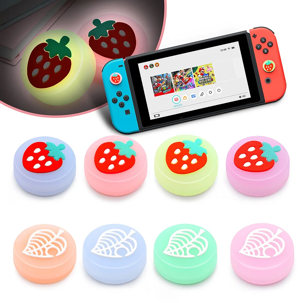 

Cute NS Animal-Crossing Leaf Marshal Joystick Joy Con Button Thumb Grip Case For Nintendo Switch Lite Analog Grip Caps Cover