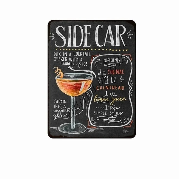 

Vintage Cocktail Ice Cold Drink Metal Signs CUBA LIBRE Plaque Retro Blackbord Drawing Coffee Bar Pub Posters Home Decor WY49