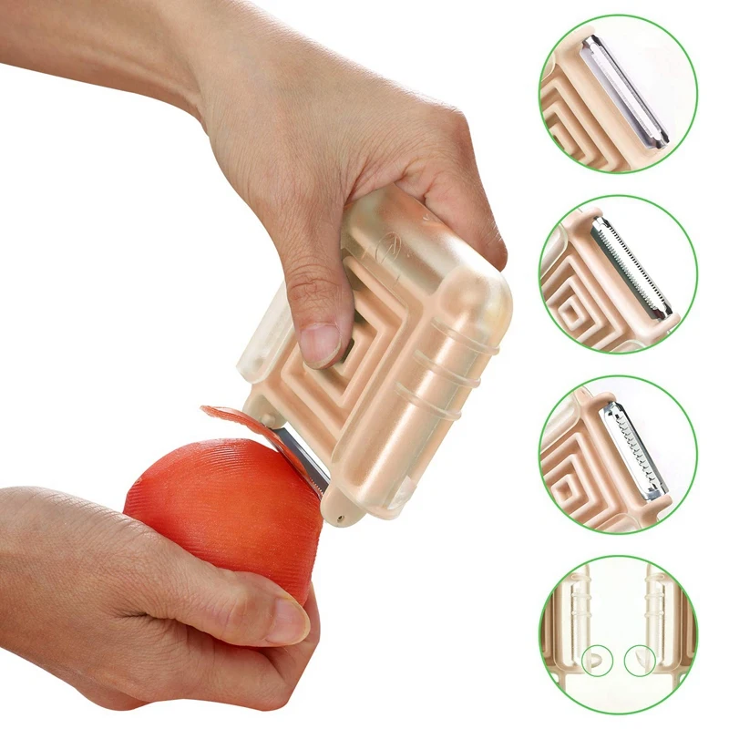 Новинка 3 в 1 Овощечистка для картофеля томатов моркови кабачки Peelers с вращающимся