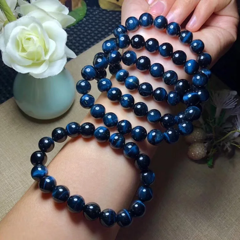 

Special Price Natural Blue Tiger Eye Stone Bracelet Men's Tiger Eye Stone Crystal Single Circle Bracelet Fashion Couple Birthday