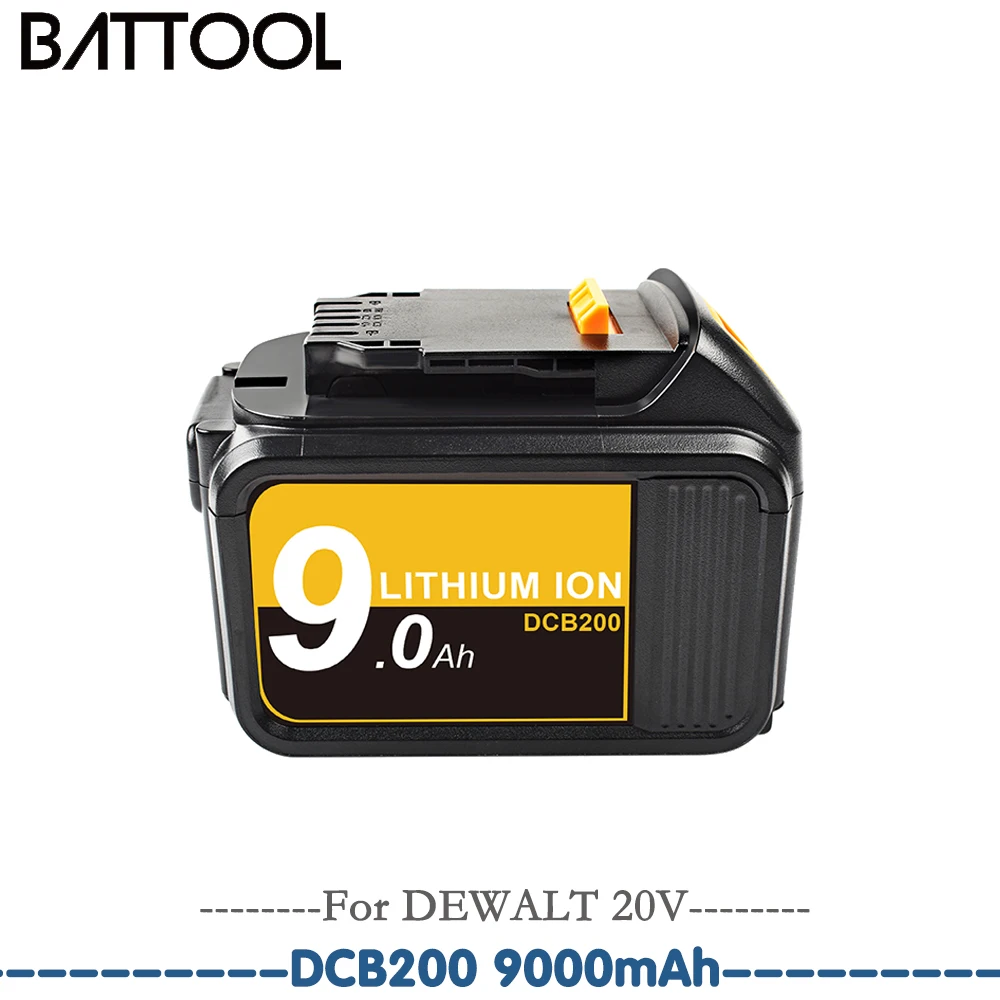 Аккумуляторная батарея для DCB200 9.0Ah 18V 20V литий ионная Dewalt DCB180 DCB181 DCB182 DCB201 DCB204 2