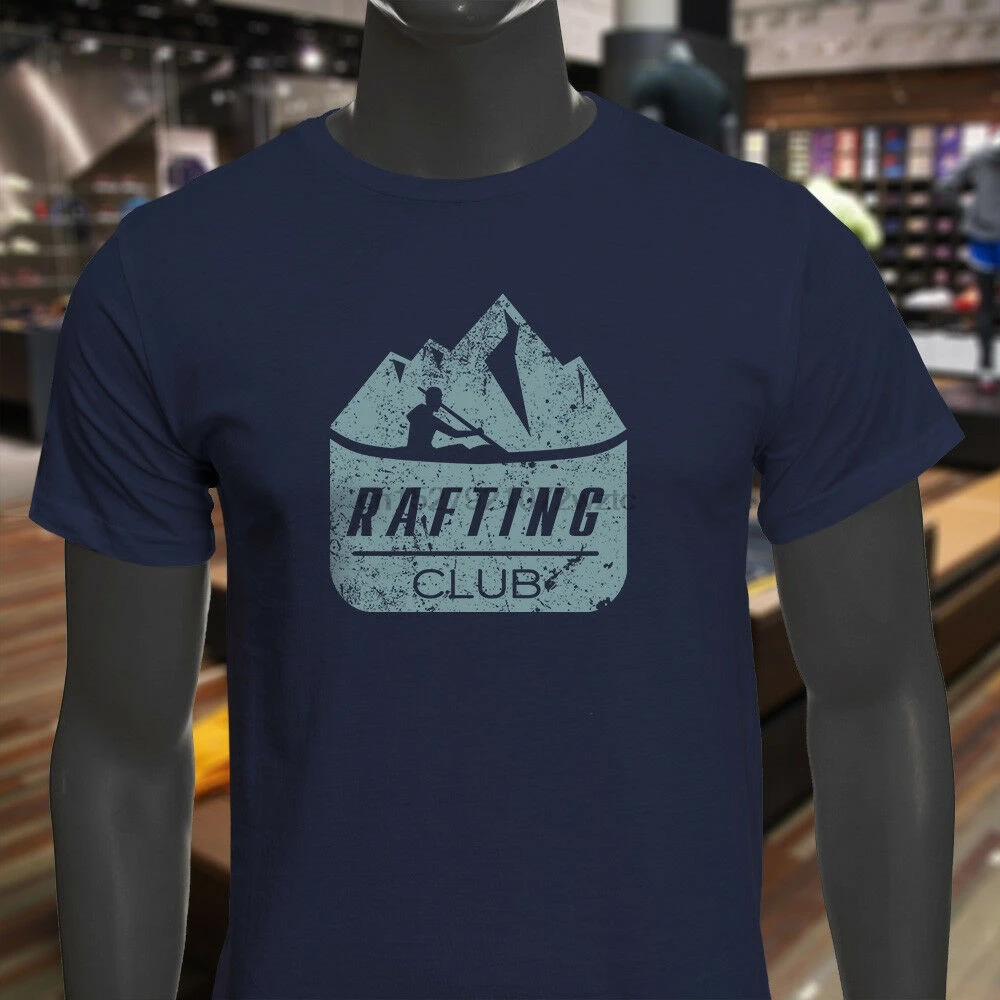 Мужская темно-синяя футболка для рафтинга клуба водного приключений | одежда