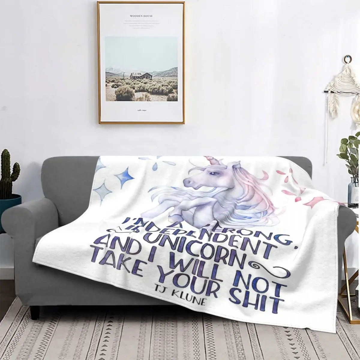 

I Am A fuerte manta независимая, para cama colcha, alfombra A cuadros, Sudadera con капуча de felpa de Anime, manta textil de