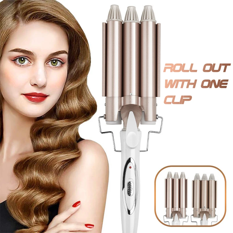 

Щипцы для завивки волос профессиональные, утюжок с тремя керамическими валиками, стайлер для завивки волос, инструменты для стайлинга