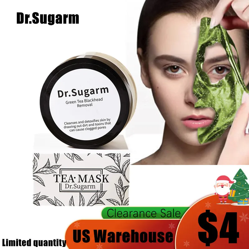 

Clearance sale (US)50g Green Tea Mask Nose Blackhead Remover Mask Shrink Pore Peeling Acne Treatment Deep Cleansing Mask Powder