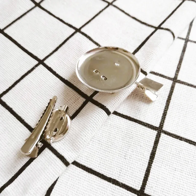 Круглая филигранная брошь с родиевым покрытием основа для кабошона безопасной