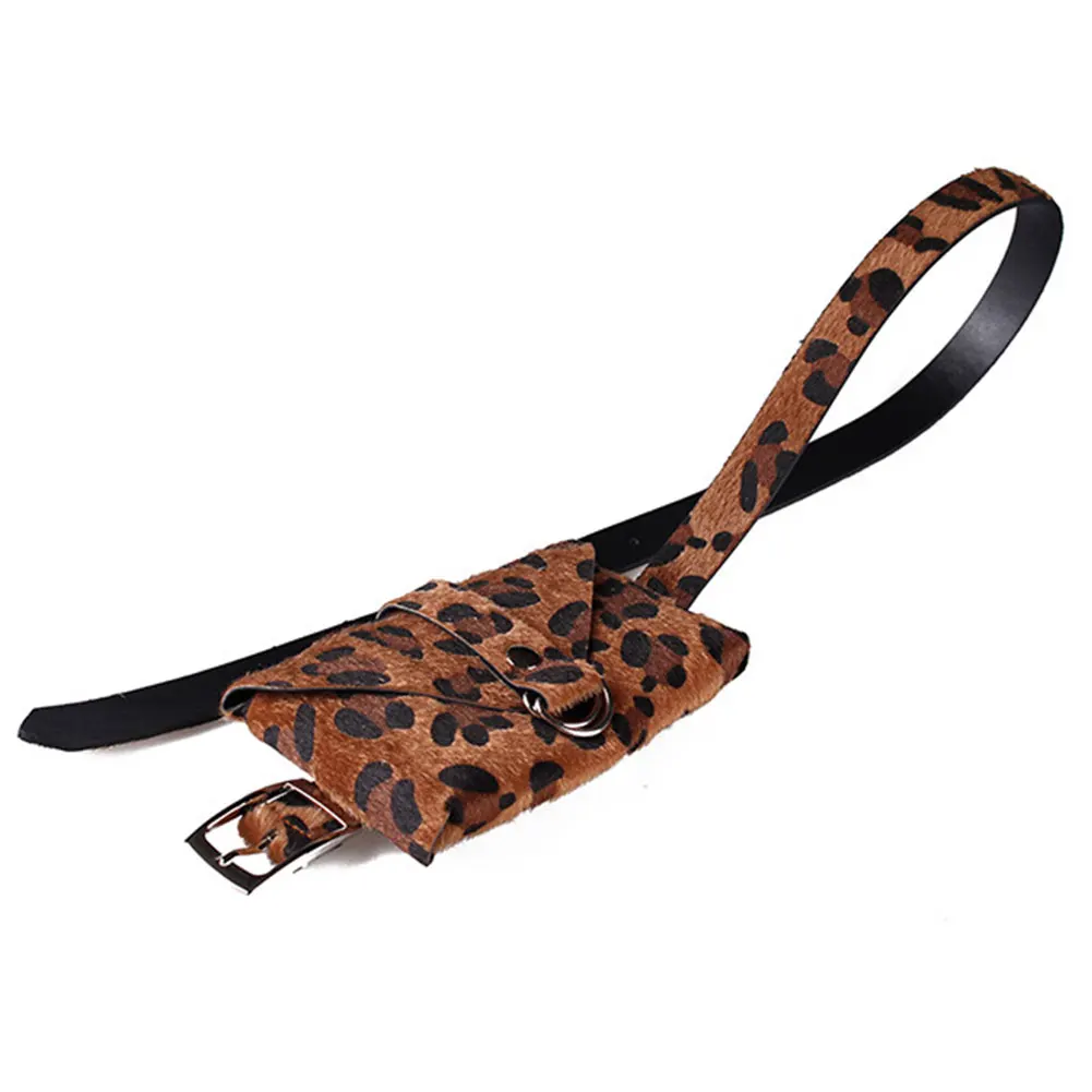 Женская поясная сумка с леопардовым принтом регулируемый ремень сумочка для