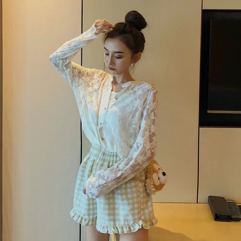 

blusa de mujer women new blouses 2020 korean office ladies elegant and tops autumn winter white fairy lace shirts female A5843